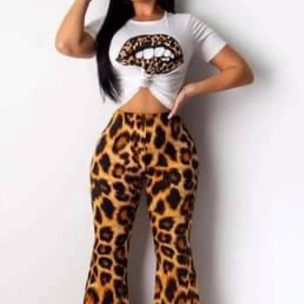 Leopard 2 piece shirt and pants